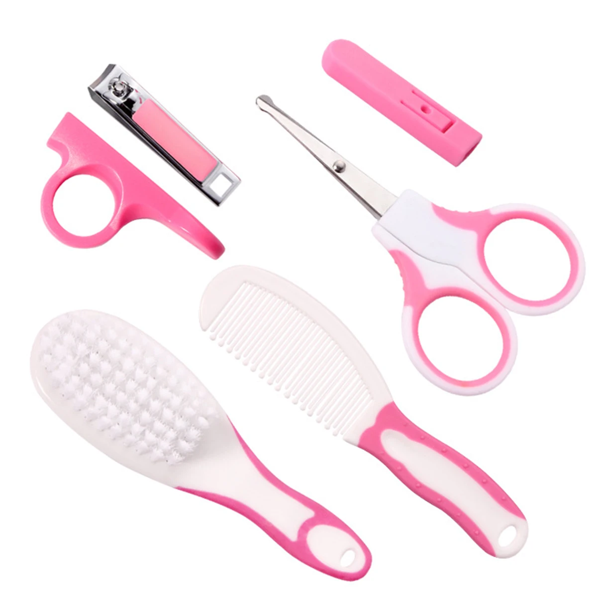 6Pcs/Set Baby Infant Kids Nail Hair Health Care Grooming Brush Comb Scissors Kit Grooming Brush Kit Baby Care