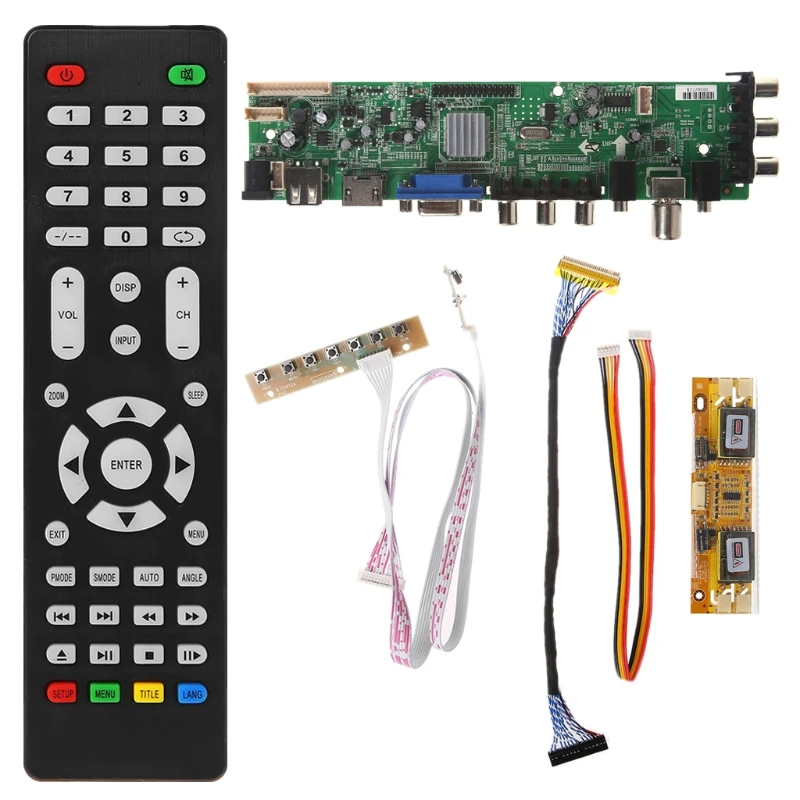 

3663 New Digital Signal DVB-C DVB-T2 DVB-T Universal LCD TV Controller Driver Board UPGRADE 3463A Russian USB Play LUA63A82