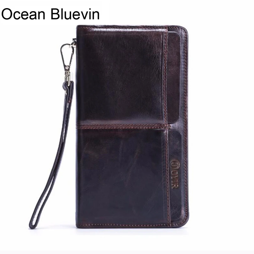 OCEAN bluewin новый популярный мужской кошелек из натуральной кожи одноцветные