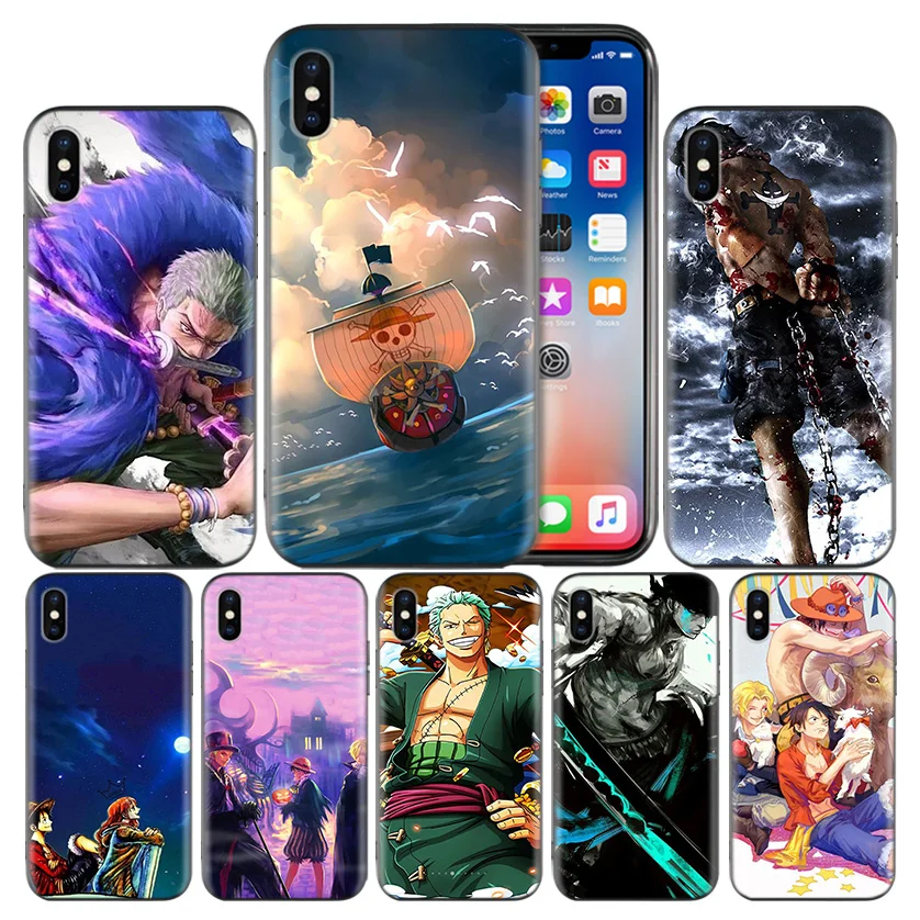 

ONE PIECE Anime Luffy Zoro Fundas Case For Apple iPhone 7 8 6 6S Plus X XS MAX XR 5 5S SE 10 Ten 7Plus 6SPlus Mobile Phone Bag