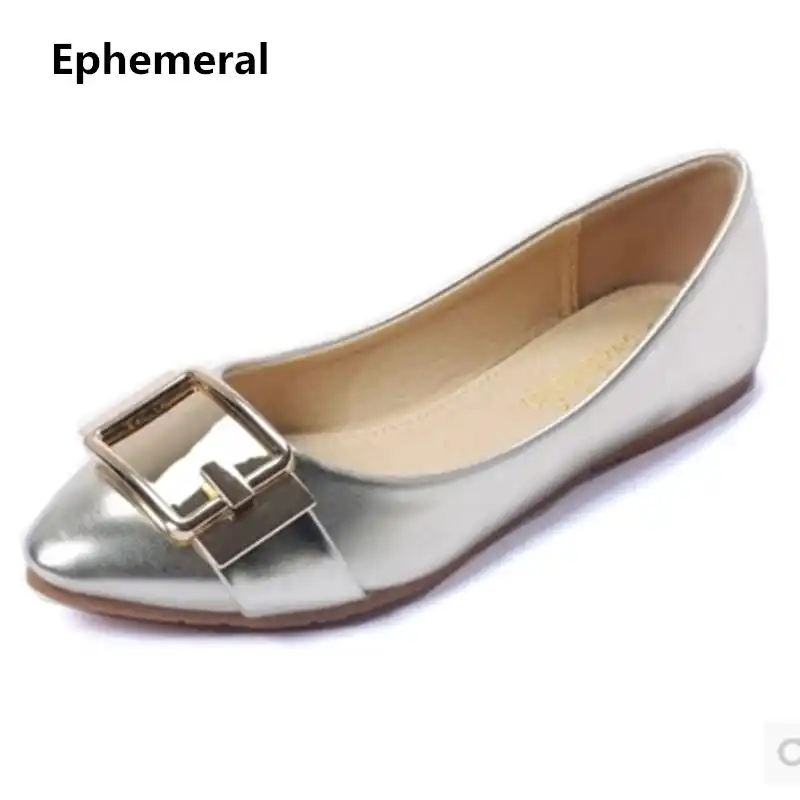 womens silver flats size 11