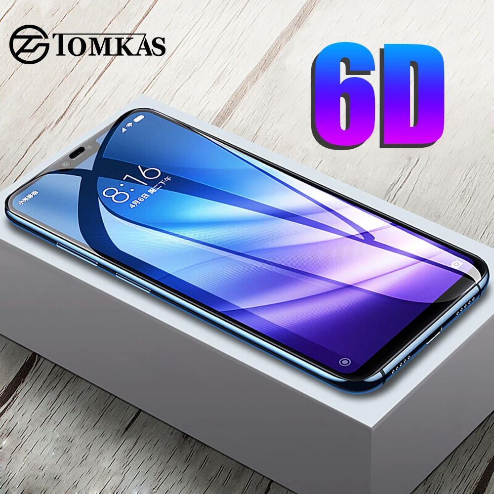 Стекло TOMKAS 6D для Xiaomi Redmi Note 7 6 5 Pro Glass Redmi 6 6A 5 Plus для Xiaomi Mi 9 8 Lite CC9E A1 A2 A3 Lite Pocophone F1