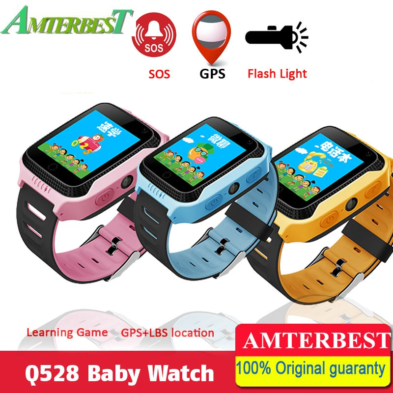 

AMTERBEST Q528 Touch Screen GPS Children Kids Smart Watch with Lighting Phone Location SOS Call Remote Monitor PK Q90 Q80