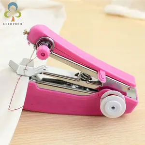 1pcs Red Mini Sewing Machines Needlework Cordless Hand-Held
