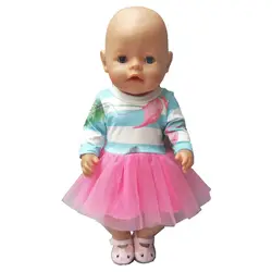 Для 43 см born baby dolls одежда lastic рубашка кружевное платье для 18 "Одежда для куклы-младенца брюки для 18 дюймов девочка кукла детские подарки