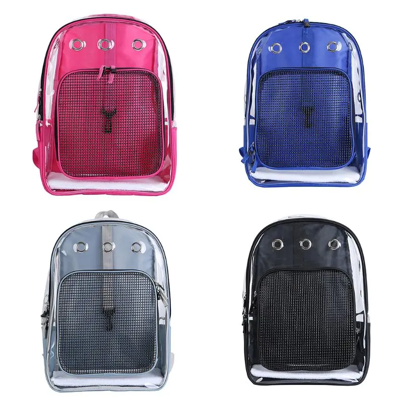 Pet Clear Carrier Рюкзак Регулируемая прозрачная Кошка маленькая собака на открытом воздухе Дорожная сумка
