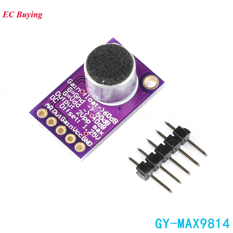 MAX9814 Microphone Amplifier Module AGC Auto Gain Control for Arduino AHS