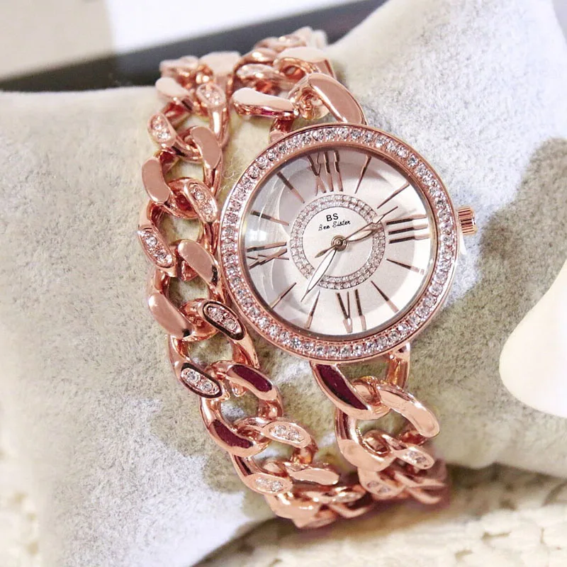 

SEYRNOW Ladies Wrist Watches 2018 Rose Gold Bracelet Quartz Watch Small Dial Clock Women Stylish Stainless Steel Women Watches