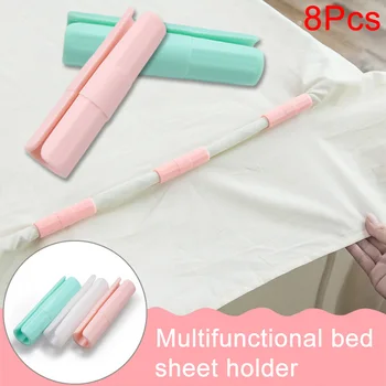 

8pcs Bed Sheet Fixing Clip Grippers Coverlet Fasteners Clothes Pegs Non-slip Holders can CSV