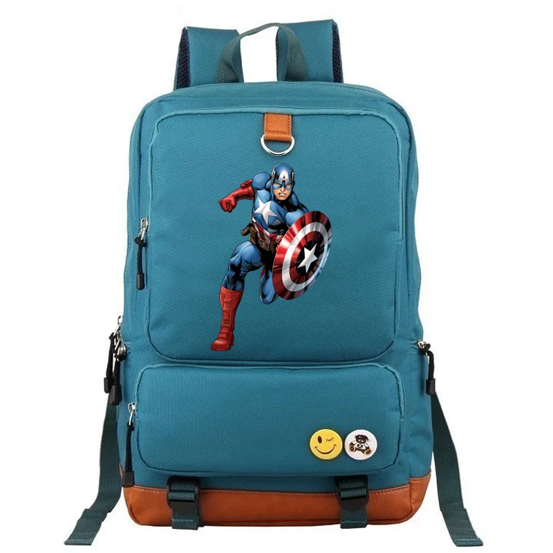 Angry Hulk, Железный человек, Капитан Америка, школьная сумка для мальчиков и девочек, женский рюкзак, подростковые школьные сумки, Холщовый мужской студенческий рюкзак - Цвет: 03