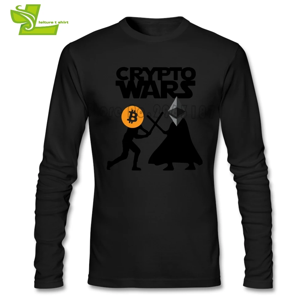 Bitcoin Ethereum Cryptocurrency Crypto Wars T Shirt Man Long Sleeve O Neck Tees Male New Coming Tshirt Custom Made Dad Tee Shirt Bitcoin Ethereum Cryptocurrency Crypto Wars T Shirt Man Long Sleeve O Neck Tees Male New Coming Tshirt Custom Made Dad Tee Shirt