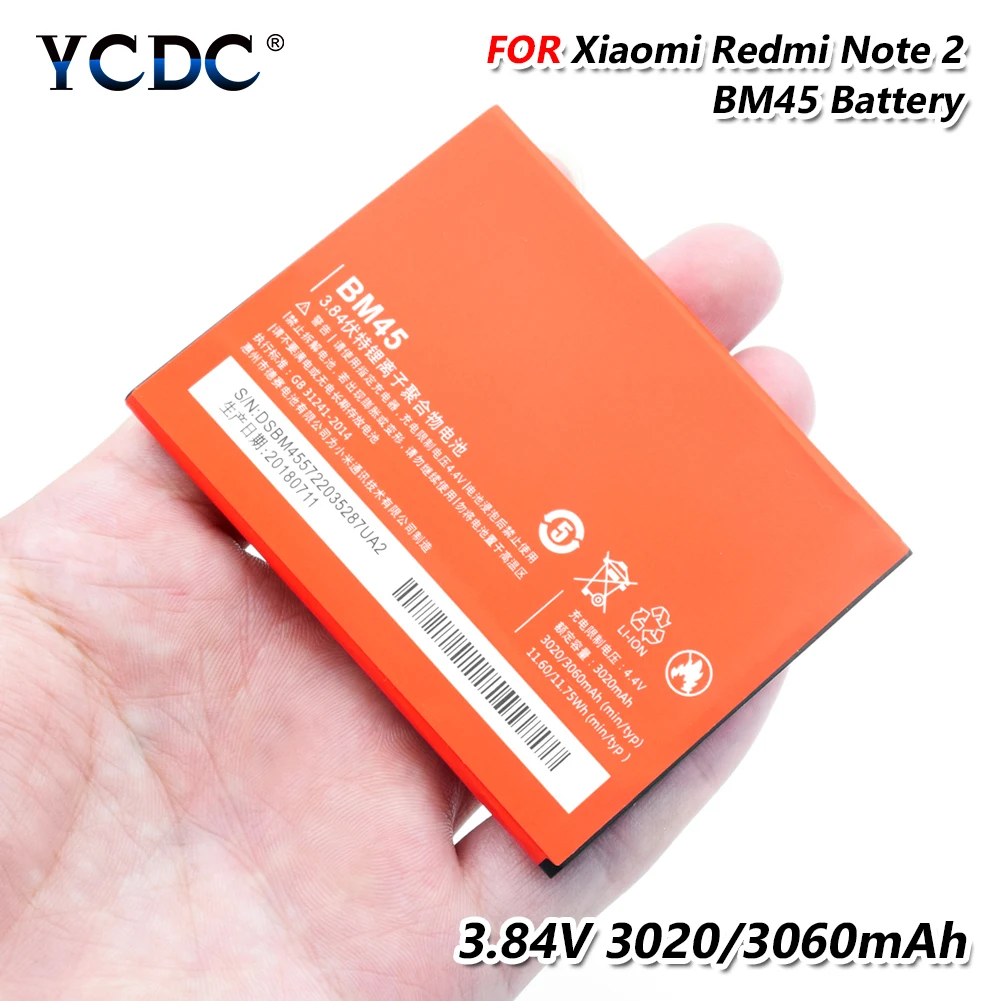 

Rechargeable 3060MAH STANDARD ORIGINAL BATTERY BM45 FOR XIAOMI MI REDMI NOTE 2 SMART PHONE 3.84V Lithium battery bm45 3060mAh