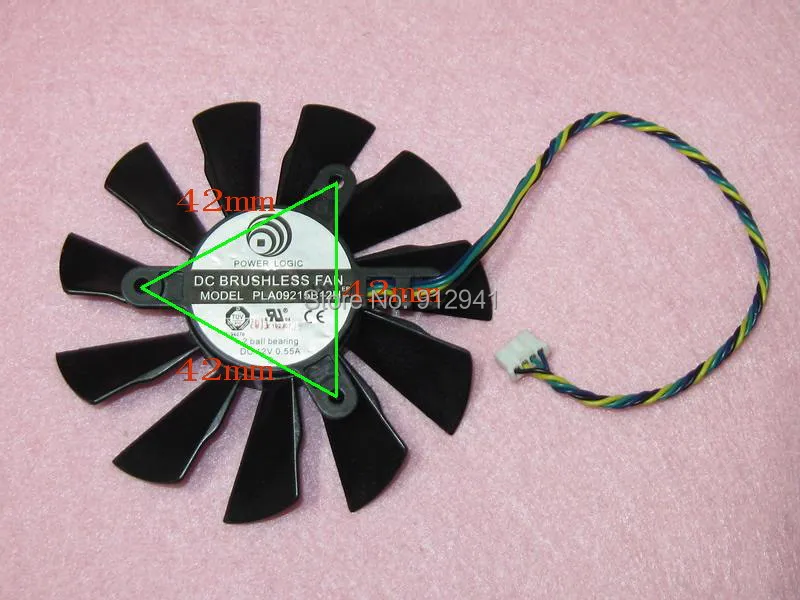 POWER LOGIC PLA09215B12H 85 мм графика/видеокарта вентилятор Замена 42 12 В 0.55A 4 провода 4Pin для