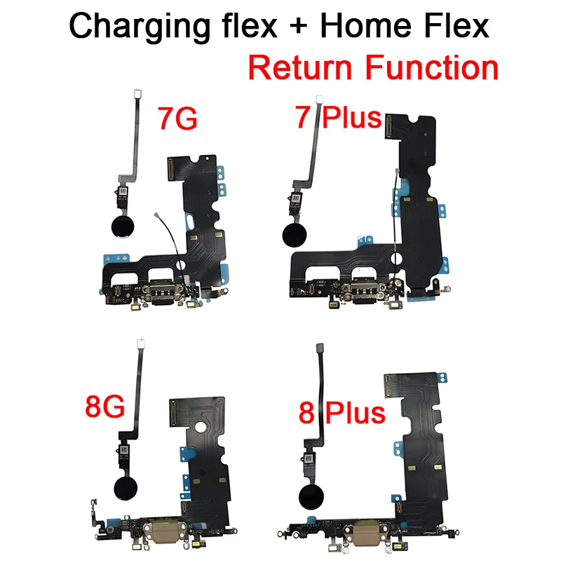 Achat Nouvelle station de chargement usb Chargeur Port Connctor avec Home Button Key Retour Solution Pour iPhone 7 7 Plus 8 8 Plus
