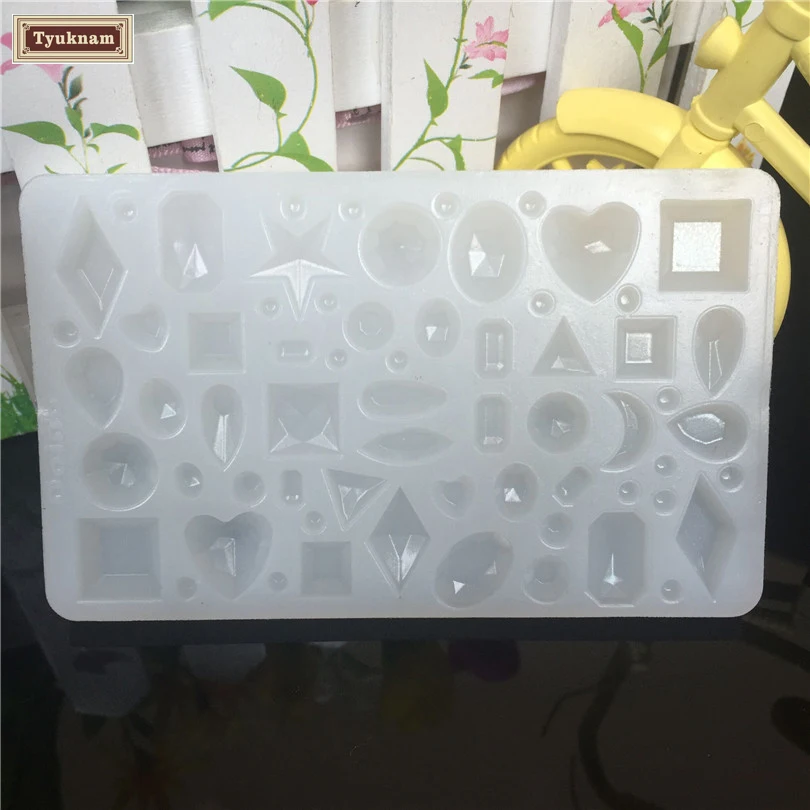 Crystal Mirrored Geometric Jewelry Pendant Mold Ornament Mould Resin
