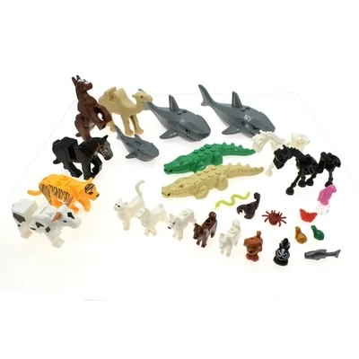 Educational Building Blocks Animal Cat Monkey Horse Bird Fish Bear Mouse Spider Chicken DIY Action Figure Toy Kids Toys Gifts