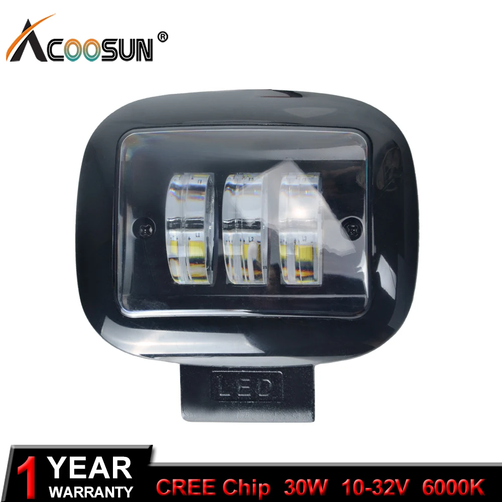 

AcooSun LED Work Lamp 30W Square DC 12V 24V Led Car Spot Light Combo Beam Offroad Boat Car Motorcycle SUV Night Driving Lighting