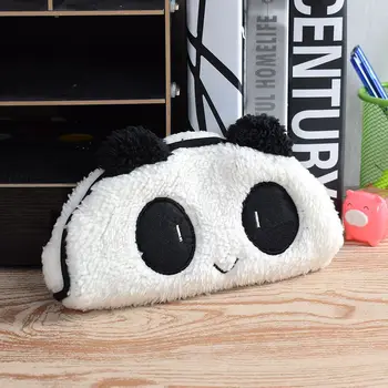 

Panda Plush Pencil Case Pen Pocket Cosmetic Zipper Bag Pouch Gift Soft Zipper Bag School Office Supply 1PCS