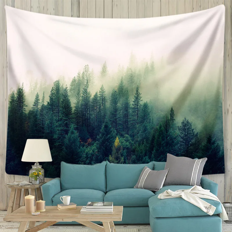 Mountains Bird Animal Tapestry Wall Carpet Cloth Hanging Leaf Home Decor Beach Mat Printing Polyester Living Room Mat