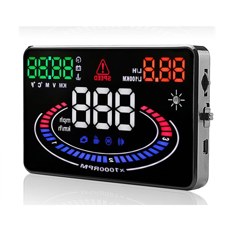 

5.5 Inch Screen E300 GPS HUD Head Up Display Over Speed Alarm Reflection OBD2 Interface Auto Projector Car OBD II Driving Fuel