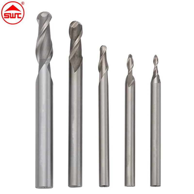 R1.5/2/3/4/5mm Ball Nose End Mills Straight Shank Radius HSS Milling
