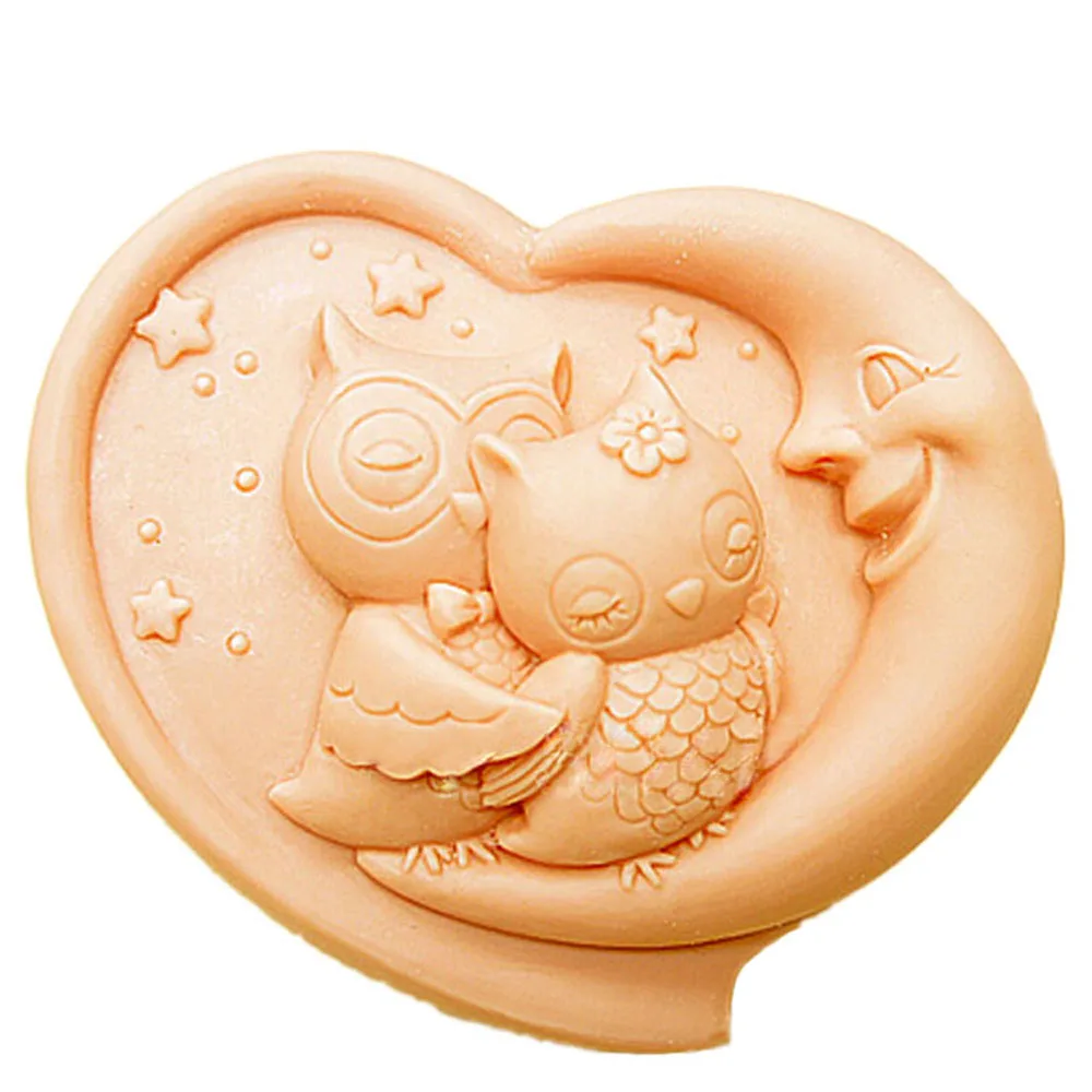 

Grainrain silicone soap molds for handmade Craft DIY bird two owls 143