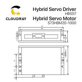 Cloudray Leadshine HBS57+573HBM20-1000 HBS507 nema23 3 Phase Hybrid Servo Closed Loop