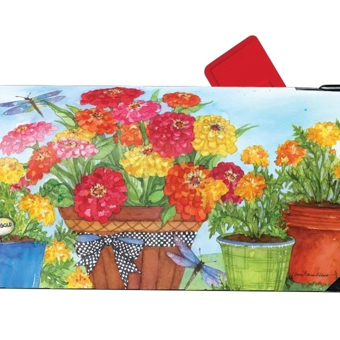 

Magnet Works Marigolds and Zinnias Magnetic Mailbox Wrap Cover #01686