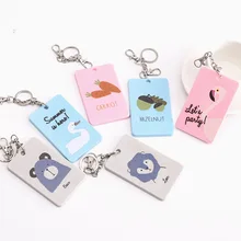 Акриловый держатель для карт, чехол для кредитных карт, чехол для карт,, милый мультяшный фламинго, утка, лиса, дизайнерский держатель для ключей, кольцо, сумка, аксессуары