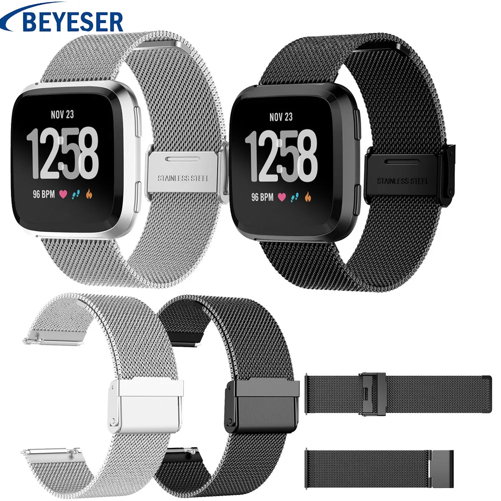 Металлический ремешок из нержавеющей стали для fitbit versa сменный ремешок для Fitbit Versa watchstrap личность умные классические ремни