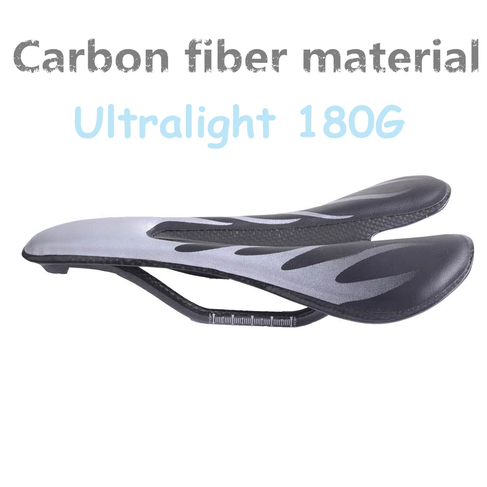 

Silver Carbon Saddle Ultra-light breathable Cycling Bike Saddles MTB Road PU Leather Seat Cheap Cycling racing bike cushion Team