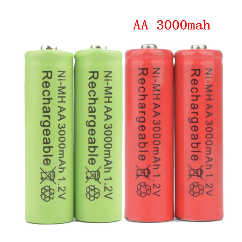 

Cncool 4pcs/lot AA Battery 3000mAh Rechargeable Battery NI-MH 1.2V Rechargeable 2A Baterias For Camera Head Lamp Toys