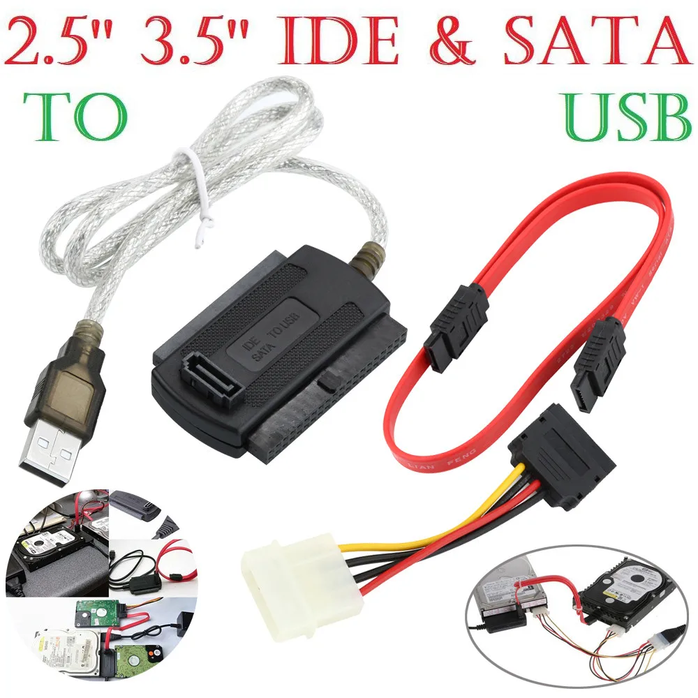 Адаптер SATA/PATA/IDE к USB 2 0 кабель конвертер для 5/3 5 жестких дисков DVD жесткого диска
