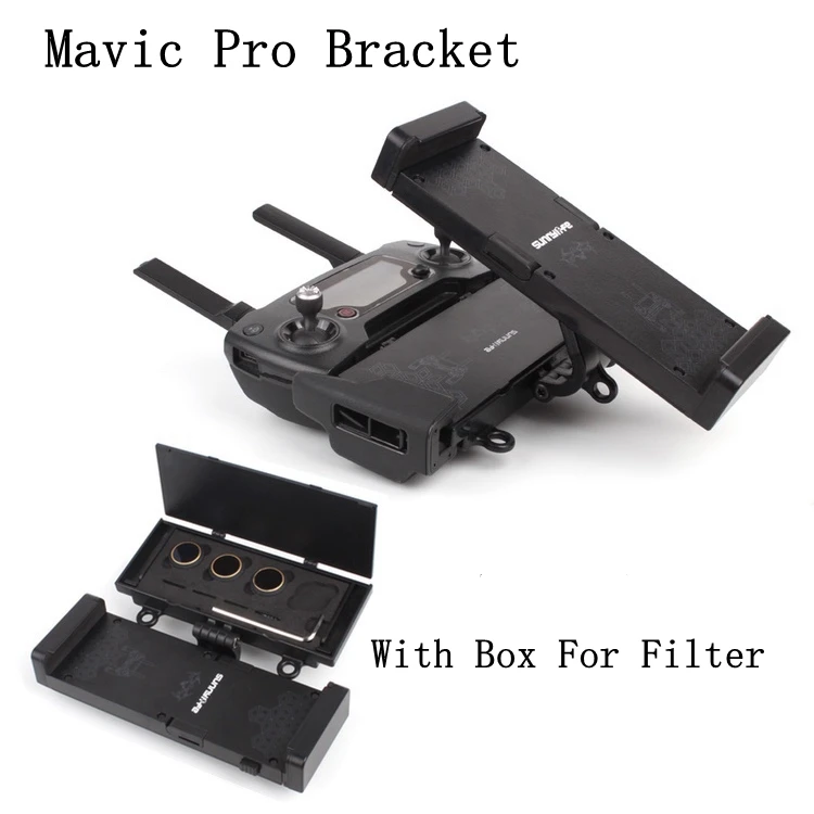 

Mavic Pro Extended Bracket Support Holder With Filter Storage Box Mobile Phone Tablet Clip Stand Mavic Pro DJI Drop Shipping