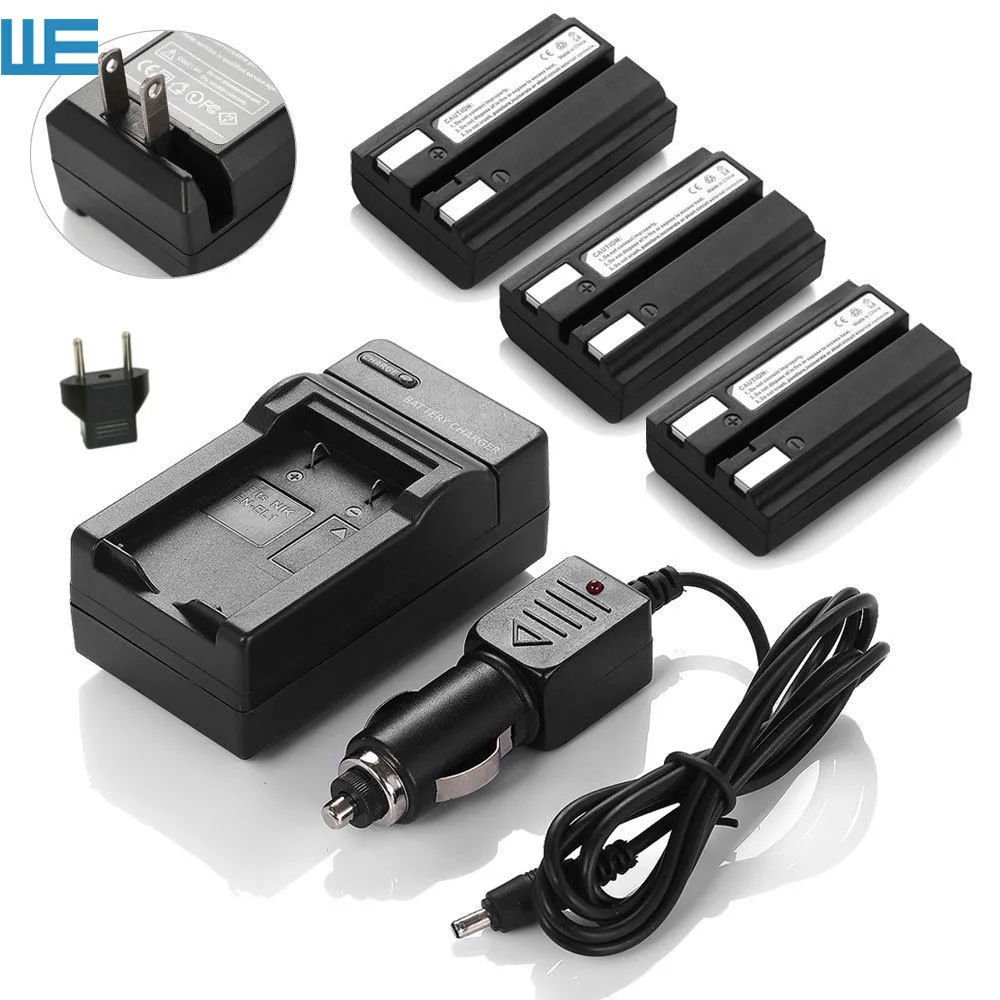 3x EN EL1, ENEL1 EL1 Camera Battery+Charger for Nikon COOLPIX 4300,4500,4800,5000,5400,5700,8700