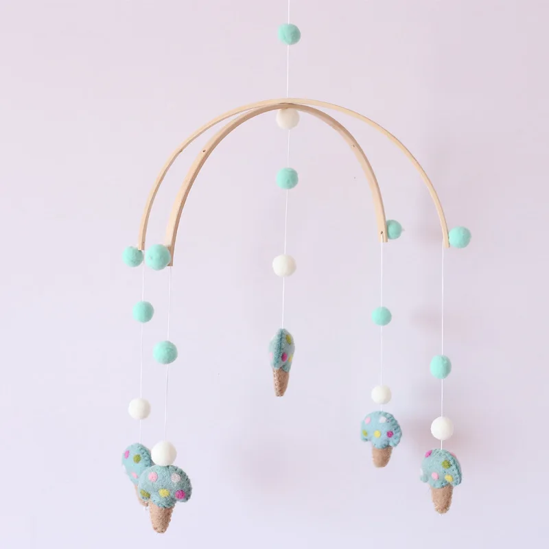 Cama do Bebê Chocalhos de Madeira Berço Bonito Natural Grânulo Feltro Animais Brinquedos Crianças Quarto Decoração 10 Cheap Móbiles e chocalhos para bebês