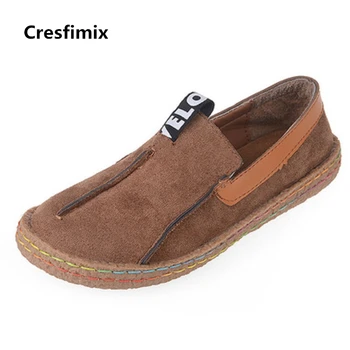 

Cresfimix women casual spring size 35 to 42 shoes chaussures plates pour femmes female plus size summer slip on shoes cool shoes