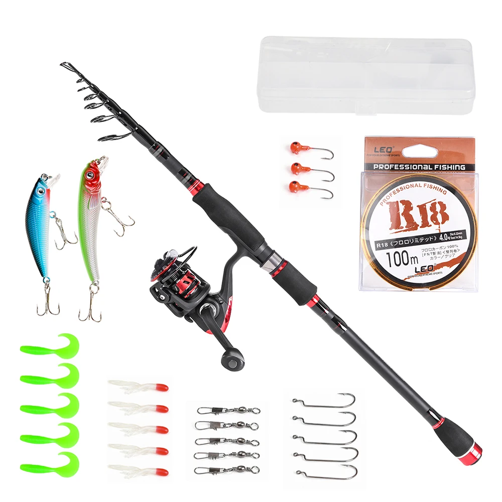 Portable 10BB Fishing Rod/&Reel Combo Telescopic Fishing Pole Spinning Wheel Set