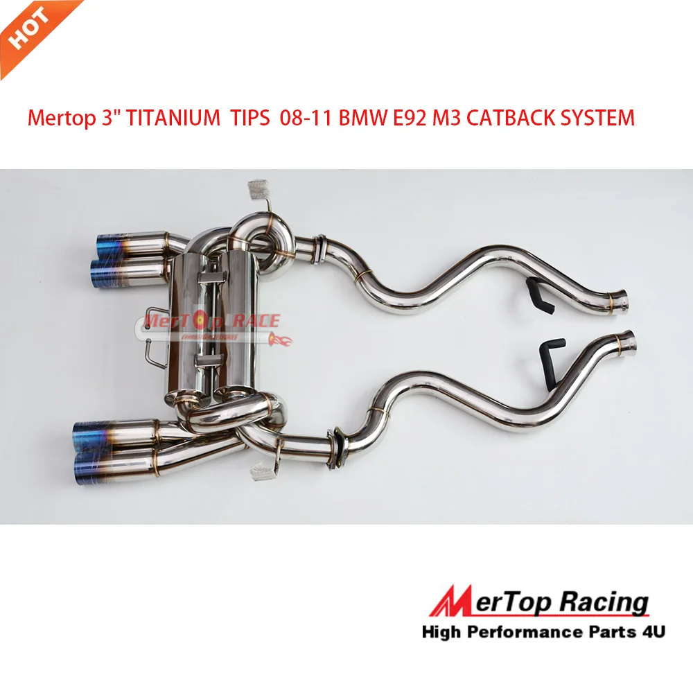 

MerTop Race 3" TITANIUM BURNT TIP MUFFLER CATBACK EXHAUST SYSTEM 08-11 E92 M3