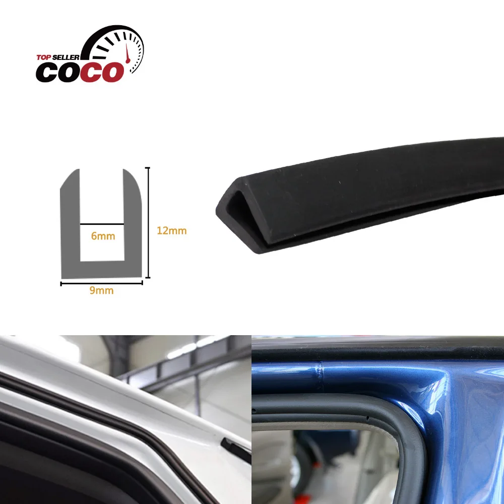 

12x9mm U Pillar 472"1200cm PVC flexible Strip Seal Trim Universal Car Door Edge Interior Rubber All Weather Crashproof #63
