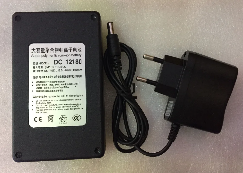 

MasterFire DC 12180 DC 12V 1800mAh Super Polymer lithium-ion Rechargeable Portable Battery for CCTV Camera Transmitter with Plug