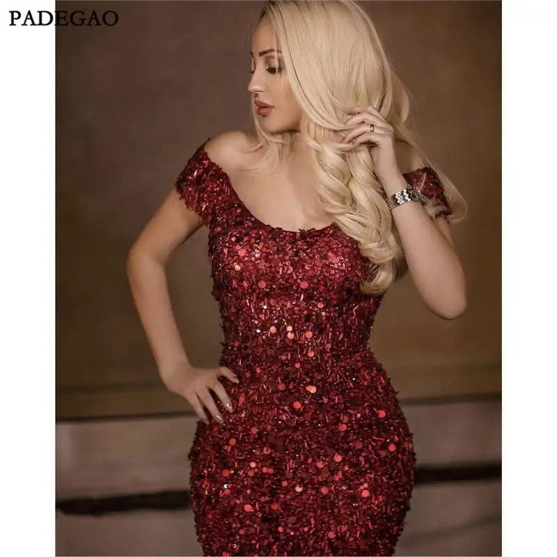 Luxurious Sequins Off Shoulder Mermaid Prom Dresses (1)
