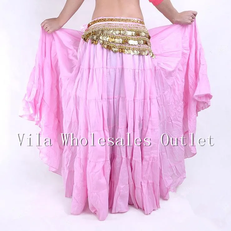 Стиль, Цыганская юбка, юбка в богемном стиле, одежда для танца живота, костюм для индийского танца, комплект для танца живота, одежда, юбка, 10 цветов, VL-190 - Цвет: Розовый