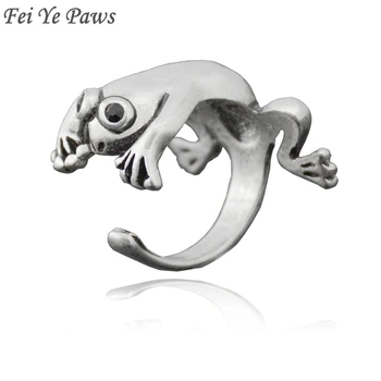 

Fei Ye Paws Hippie Frog Animal Rings For Women Anel Prince Frog Toad Metal Wrap Ring Wedding Ring Men Grilfriend Party Gifts