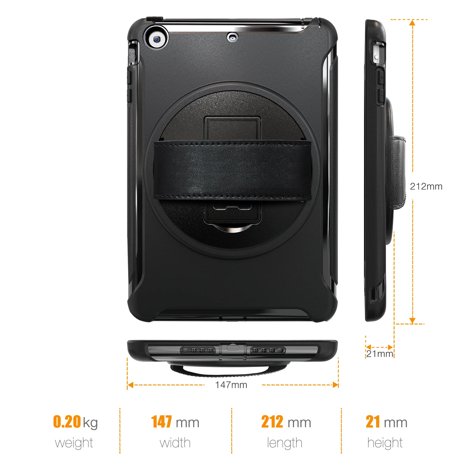 Чехол с ремешком на руку вращающийся 360 градусов чехол для iPad Mini 1/2/3 mini2 3 детей