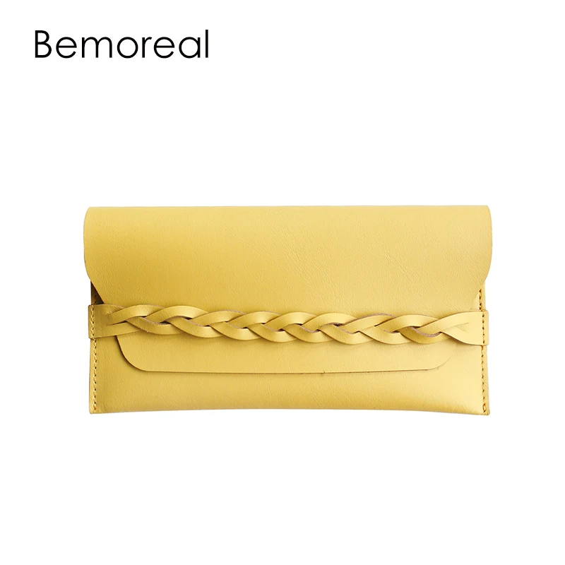 

Bemoreal designer wallets famous brand women wallet 2018 Genuine Leather Fashion Knitting Long purse luxury phone wallet