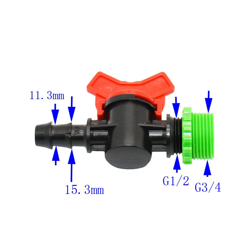 Wxrwxy оросительный клапан с наружной резьбой 3/4 на 1/2 шланг водостопорный клапан с наружной резьбой 1/2 до 16 мм шланг садовые краны 1 шт