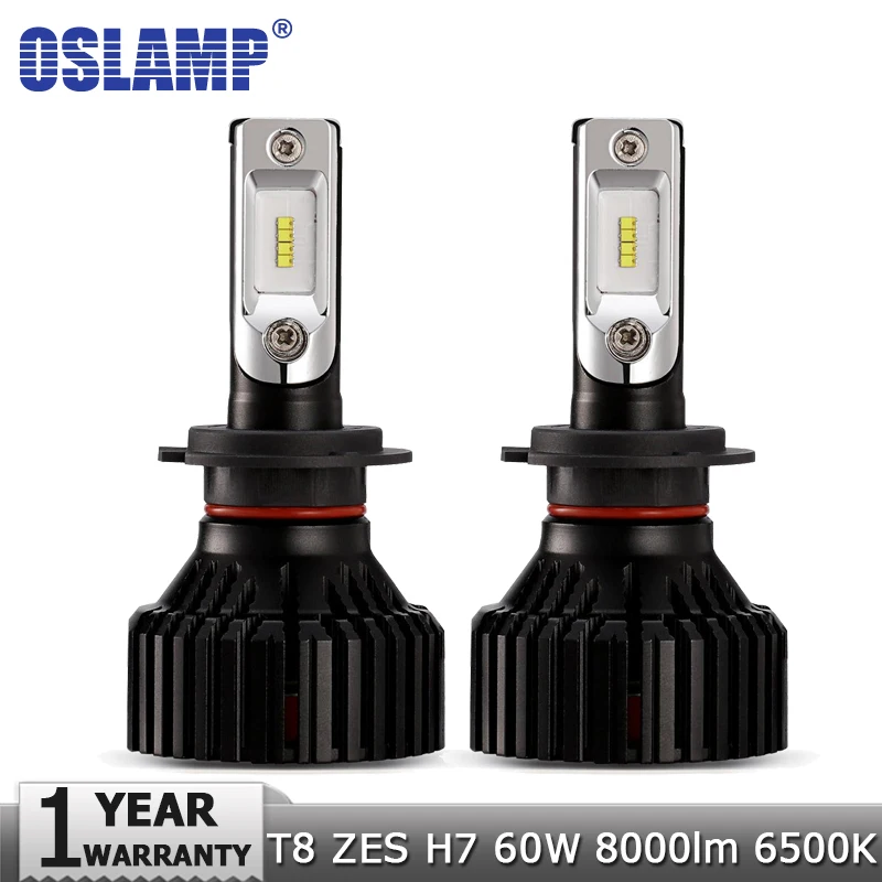 

Oslamp H7 Car LED Headlight Bulbs ZES 60W 8000LM 6500K Auto Headlamp Led Light Bulb 12v 24v for TOYOTA FORD VW Golf VOLVO SKODA