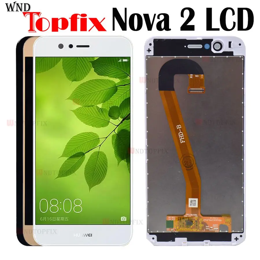Goede 100% Getest Voor Huawei Nova 2 Lcd Touch Screen Digitizer Montage Scherm Huawei Nova 2 Screen Voor Huawei Nova 2 display Frame