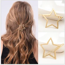 Модные lzhlq металлическая шпилька геометрические полые гладкие милые звезды Hairwear женские модные брендовые аксессуары для волос